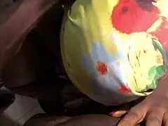 Horny milf pickup girl handles two monster cocks in doggystyle.