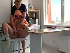 Alternative Couple Enjoys Steamy Action in Their Cozy Kitchen Setting