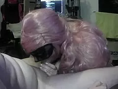 BBW dream daughter gives sloppy deepthroat blowjob to stepdaddy.