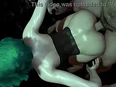 Hot girl with green hair gets fucked from behind in 3d porn. Tight pussy and big tits in sensual anime action.