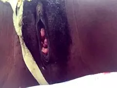 Stönar och kommer i djungeln medan rökning