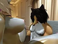 Watch The Furry Yiff Dance With Blonde Cartoon Teasing!