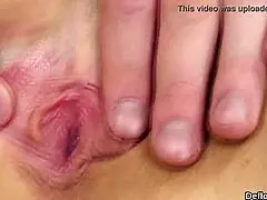 lovely girl spreads cunt for defloration