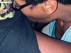 nerd girl swallows my big black cock in sloppy homemade action