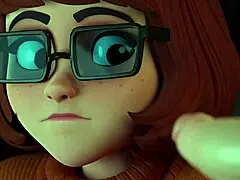 velma gets wild with ghost cocks in a hardcore banging orgy.