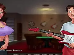 In Summertime Saga, my friend enjoys eating a mature woman's pussy.