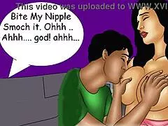 The step-brother is helping his step-sisters with their study comic