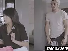 Familybangs com - Oriental stepsister Ember Snow stuffed by dirty stepbrother Bambino