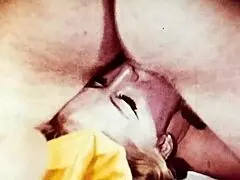 Vintage swinging sixties threesome with hairy group action