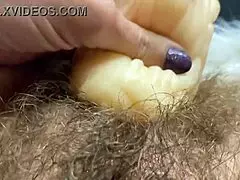 Huge Erected Clit Fucked Deep in Hairy Vagina
