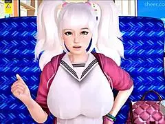 princess gets her big tits fucked in spooning position before meeting mom