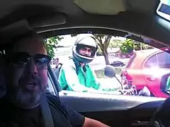 erica oliveira hops in the car promising not to strip, but things get sexy outdoors 😜