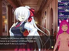Vtuber lewdneko plays my girlfriend is the president part 4 with big tits and voyeur elements