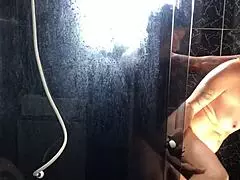 Watch the young guy fuck his friend's aunt in the bathroom.