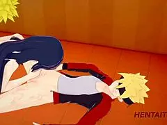 I feel so excited in this naruto hentai threesome where hinata gets fucked by naruto while sucking dicks and they cum in her mouth and pussy