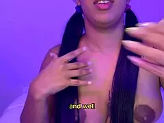 hey, my stepmom's a sexy webcam model in the bedroom, showing off her big ass and tattoos.