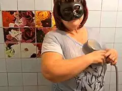 Fat Chubby Mature Granny Takes a Shower