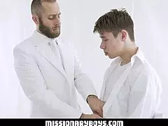 Missionaryboyz - Young missionary boy shoots a hot cum facial on priest.