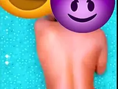 Petite ebony Megan on her knees naked in orgasm contest game!