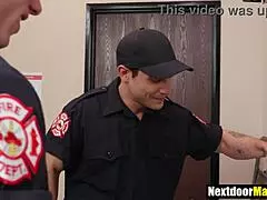 hey, watch these hot firemen screw bareback with wild passion!