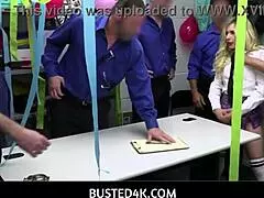 Young Blonde Shoplifter Gang Fucked By Officers