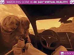 Two blonde babes fuck hard in VR Mars parody threesome