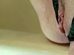 Milf Fucking Both Dildos in Lingerie with Cum!