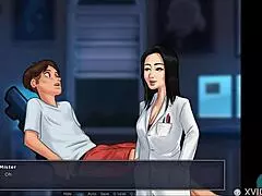 Asian Teacher Jerks Off Student with Big Cock