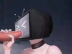 Yo, watch TV woman suck cameraman's huge dick in skibidi toilet hentai loop! 😂