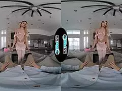 Latina maid experiences her first VR porn adventure