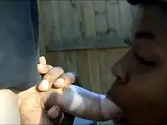 interracial cfnm blowjob in outdoor homemade setting