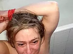 French slut Esclave F spanked hard by her master.