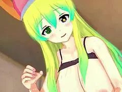 i'm watching miss kobayashi's lucoa give a nice blowjob, it's so hot and i can't stop jerking off - anime hentai