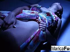 Marica strips nude and masturbates her asian pussy