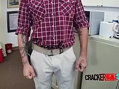 bearded hipster hunk gives black guy interracial gay blowjob