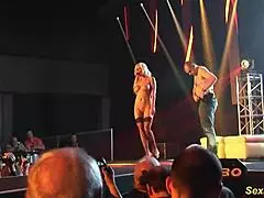 Busty German Milf Gives Seductive Lapdance on Public Stage