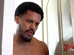 Muscular Moreno Destroys Skinny Redhead Venezuelan In Bed