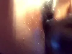 squirting ebony babe fucks with dildo and toys.