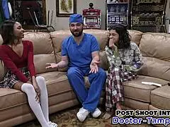 doctor tampa humiliates ebony solana during her cheerleading physical, examining her thoroughly with a speculum