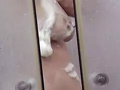 Stepson Sneaks a Peek at Stepmom's Wet Shower Body with Big Natural Tits