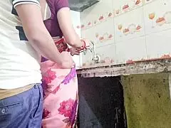 desi bhabhi washing dishes when devar demands her pussy.