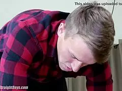 feeling the sting of first-time spanking from a gay man, the straight blonde boy submits in bdsm domination