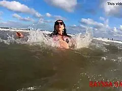 Rayssa Garcia dominates cuckold on beach!