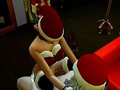sims 4 christmas: goth bella gives santa a blowjob instead of cookies