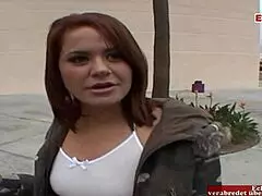 18yo brunette teen 18+ tackled by two big black cocks