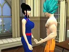 vegeta fucks chichi's ass next to her cuckold huband