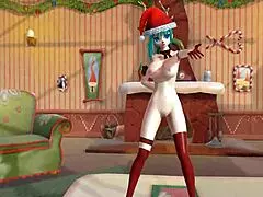 feeling the cuteness of miki in this emotional xmas mmd hentai scene