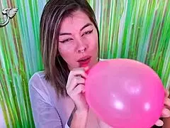 playing with balloons among friends