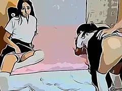 I'm Educating My 18-Year-Old Stepdaughters Sexually In This Cartoon Hentai