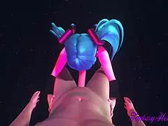 Miku Blowjob in Striptease Club
